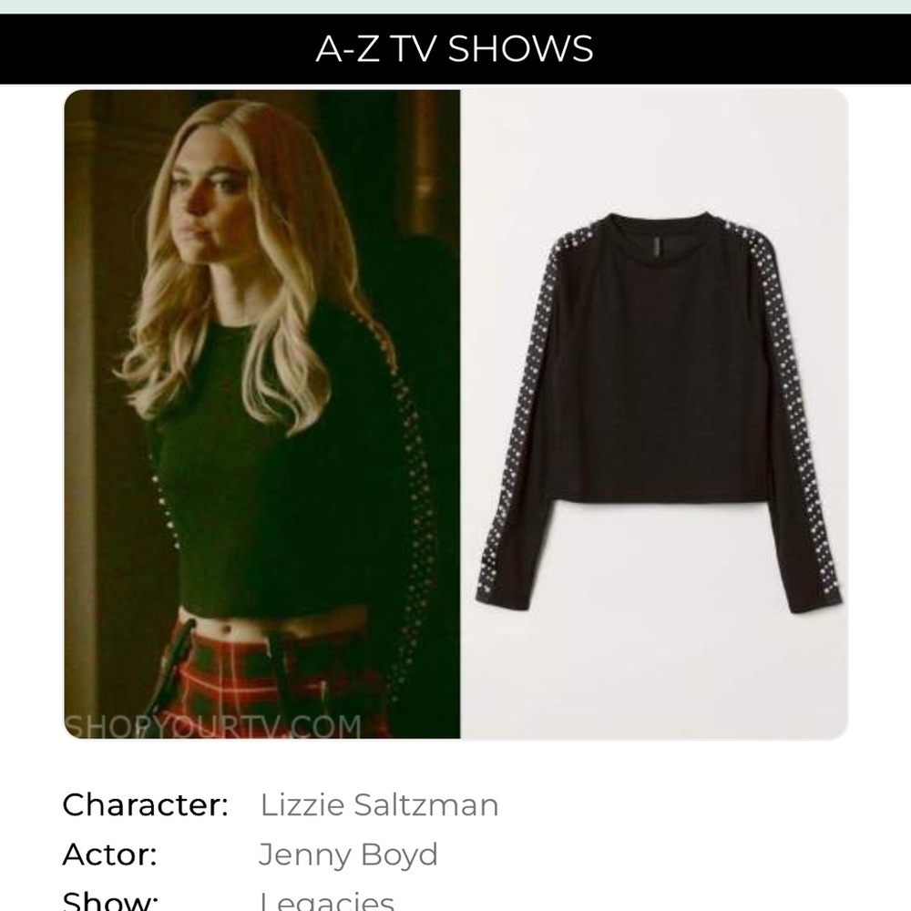 H&M Black Sweater with Studded Sleeves with Tartan Pull on Pants
